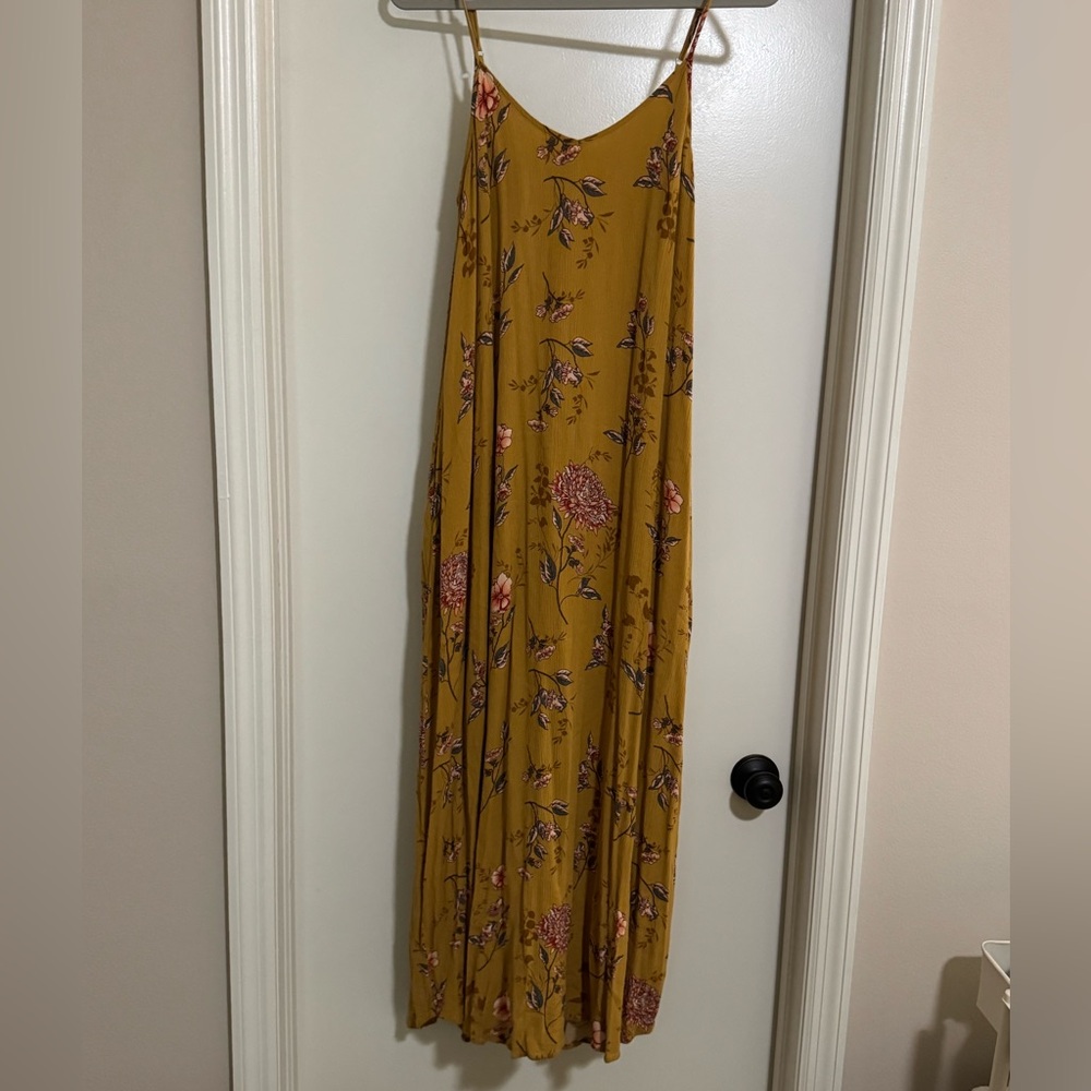 Vici Mustard Floral Maxi Dress